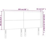 Uzglavlje sivo 203x16x118/128 cm od umjetne kože | shoptok.hr