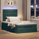 vidaXL Otomanski krevet s madracima&amp LED tamnozeleni 120x200cm baršun | shoptok.hr