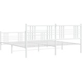 Metalni okvir kreveta uzglavlje i podnožje bijeli 183x213 cm | shoptok.hr
