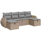 vidaXL 6-dijelni set vrtnih sofa s jastucima bež od poliratana | shoptok.hr