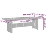 9-dijelni set za blagovanje u vrtu siva poli ratan | shoptok.hr