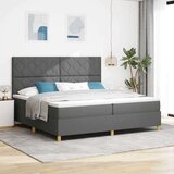 Box Postelja z vzmetnico z vzmetnico Temno siva 200 x 200 cm blago - - Siva - 92.98 - 200 x 200 cm - | Shoptok.si