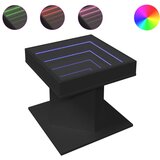 Maison Chic Klubska mizica - kavna mizica - Nizka mizica LED črna 50x50x45 cm inženirski les, (21753590) Cene