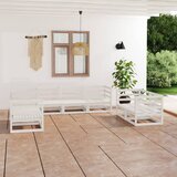 Maison Chic Seti vrtnega pohištva - Vrtna garnitura - Vrtni pohištvo set 7-delna bela trdna borovina, (21805249) | Shoptok.si