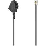 telefon priključni kabel [1x moški konektor tae-f - 1x RJ11 vtič 6p4c] 3 m črna, (20411115)