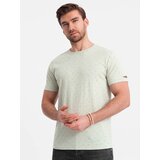 Ombre Men's full-print t-shirt with colorful letters - light green Cene