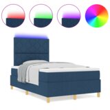 Box LED Box Spring Postelja z vzmetnico Modra 120 x 200 cm blago, (5000127039) | Shoptok.si