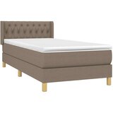  Krevet s oprugama i madracem smeđesivi 90x200 cm od tkanine | shoptok.hr