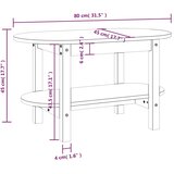  Stolić za kavu sivi 80 x 45 x 45 cm od masivne borovine | shoptok.hr