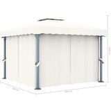  Sjenica sa zastorima i LED svjetlima 3 x 3 m krem bijela | shoptok.hr