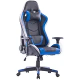 GAMING STOL kovina, umetna masa, tekstil modra, črna, bela