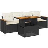 Maison Chic Seti vrtnega pohištva - Vrtna garnitura - Vrtni pohištvo set 5-delna z blazinami poli ratan/akacija, (21820588) | Shoptok.si