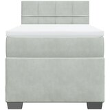 Box spring krevet s madracem svjetlosivi 90x190 cm baršunasti | shoptok.hr