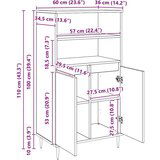  Highboard s policom s pohranom s vratima Crna 60 x 36 x 110 cm Konstruirano drvo | shoptok.hr