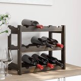 vidaXL Stalak za vino za 12 boca crni od masivne borovine | shoptok.hr