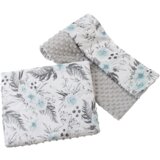 Medi Partners Quilt 75x100 + pillow 35x30 cotton + minky – Flowers + gray minky | ePonuda.com