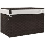  Košara za rublje s poklopcem tamnosmeđa 55 5x35x34 cm poliratan | shoptok.hr