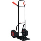 vidaXL Teleskopski ročni voziček 200 kg črn in rdeč | Shoptok.si