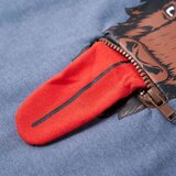 vidaXL Otroški pulover s kapuco moder melanž 116 | Shoptok.si