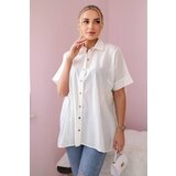 Kesi Cotton ecru shirt with short sleeves Cijene