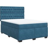 vidaXL Box spring postelja z vzmetnico modra 140x200 cm žamet, (21310831) Cene