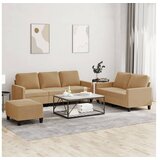 vidaXL 3-dijelni set sofa s jastucima smeđi baršunasti | shoptok.hr