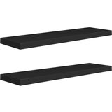 vidaXL plutajuće zidne police 2 kom crne 90 x 23,5 x 3,8 cm MDF | shoptok.hr