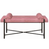  Klupa s gumbima i jastučićima Ružičasta 110 x 40 x 46 cm Baršun | Eponuda.ba