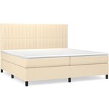 vidaXL Krevet s oprugama i madracem krem 200 x 200 cm od tkanine Cijene