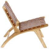 Kave Home Usnjen pleten fotelj v konjak rjavi barvi/v naravni barvi Calixta – | Shoptok.si