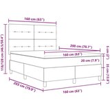 Box postelja s škatlastim vzmetenjem in vzmetnico svetlo siva 160 x 200 cm tkanina | Shoptok.si