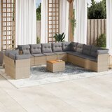 Maison Chic Seti vrtnega pohištva - Vrtna garnitura - Vrtni pohištvo set 12-delna z blazinami bež poli ratan, (21818241) | Shoptok.si