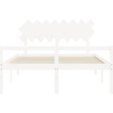 Krevet za starije s uzglavljem bijeli 160x200 cm masivnog drva | shoptok.hr