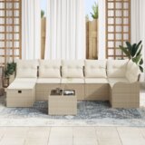 vidaXL 8 delni vrtni kavč set z blazinami bež poli ratan | Shoptok.si