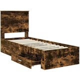  Konstrukcija postelje Siv hrast in srebrna 75 x 190 cm, (5000103368) | Shoptok.si