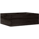 vidaXL Drvena kutija s ručkama crna 40x30x13 cm puno drvo bor | shoptok.hr