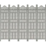 Sobna pregrada s 5 panela siva 200 x 165 cm masivno drvo manga | shoptok.hr
