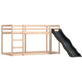  Krevet na kat s toboganom i zavjesama bijelo-crni 90 x 190 cm | shoptok.hr