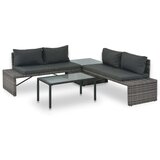  Vrtna garnitura z blazinami 3-delna poli ratan sive barve, (20655695) | Shoptok.si