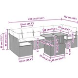  Vrtna sedežna garnitura 8 pcs Črna in Teal 100 x 55 x 73 cm, (5000020699) | Shoptok.si