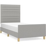  The Living Store Posteljni okvir z vzglavjem svetlo siv 90x190 cm blago - Posteljni Okvir Z Vzglavjem, (21449030) | Shoptok.si