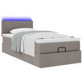  Otomanski okvir kreveta s madraca smeđesivi 90x190cm tkanine | shoptok.hr