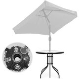  Okrugli vrtni stol od kaljenog stakla 80 cm s rupom za suncobran, MultiGarden | shoptok.hr