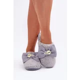  Women's Slippers With Fur And Bow Grey Olfedi