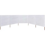  Vjetrobran s 5 panela od tkanine 600 x 80 cm pješčano bijeli | shoptok.hr