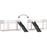  Krevet na kat s toboganom i ljestvama bijeli 90x190 cm borovina | shoptok.hr