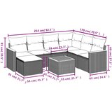  8-dijelni set vrtnih sofa od poliratana s jastucima sivi | shoptok.hr