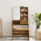  Toaletni stolić s ogledalom boja dimljenog hrasta 74,5x40x141cm | shoptok.hr