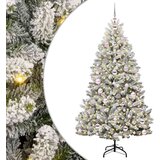 vidaXL Umestno božično drevo Zelena in Bela 180 cm PVC in kovina | Shoptok.si