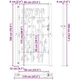  Vrtna vrata Crna 110 x 180 cm Čelik s prahom premazan | shoptok.hr